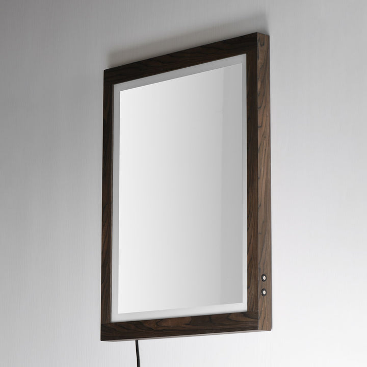 24"X32" Walnut Framed Led Mirror