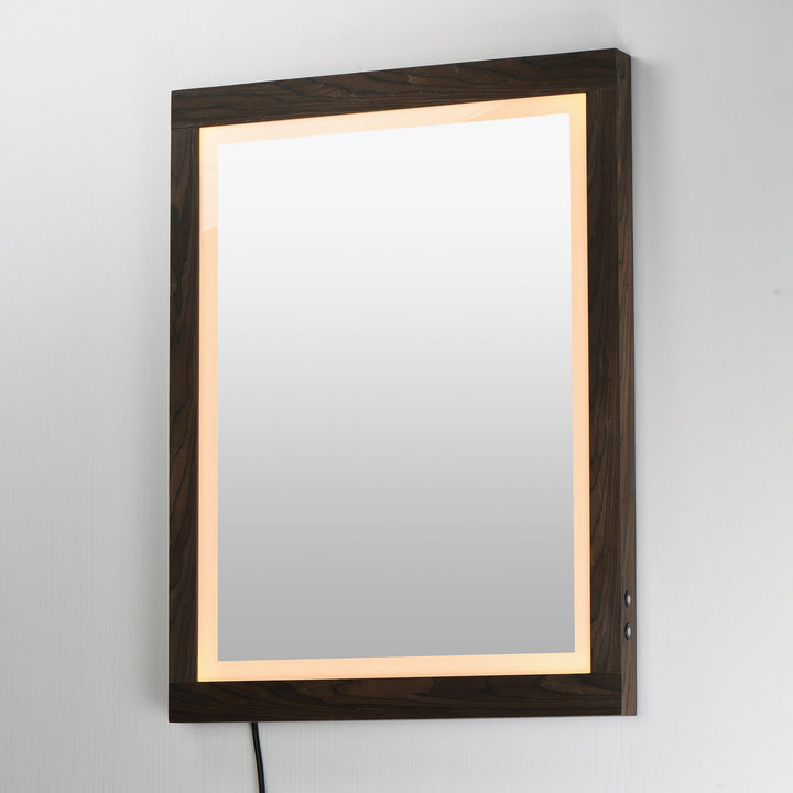 24"X32" Walnut Framed Led Mirror