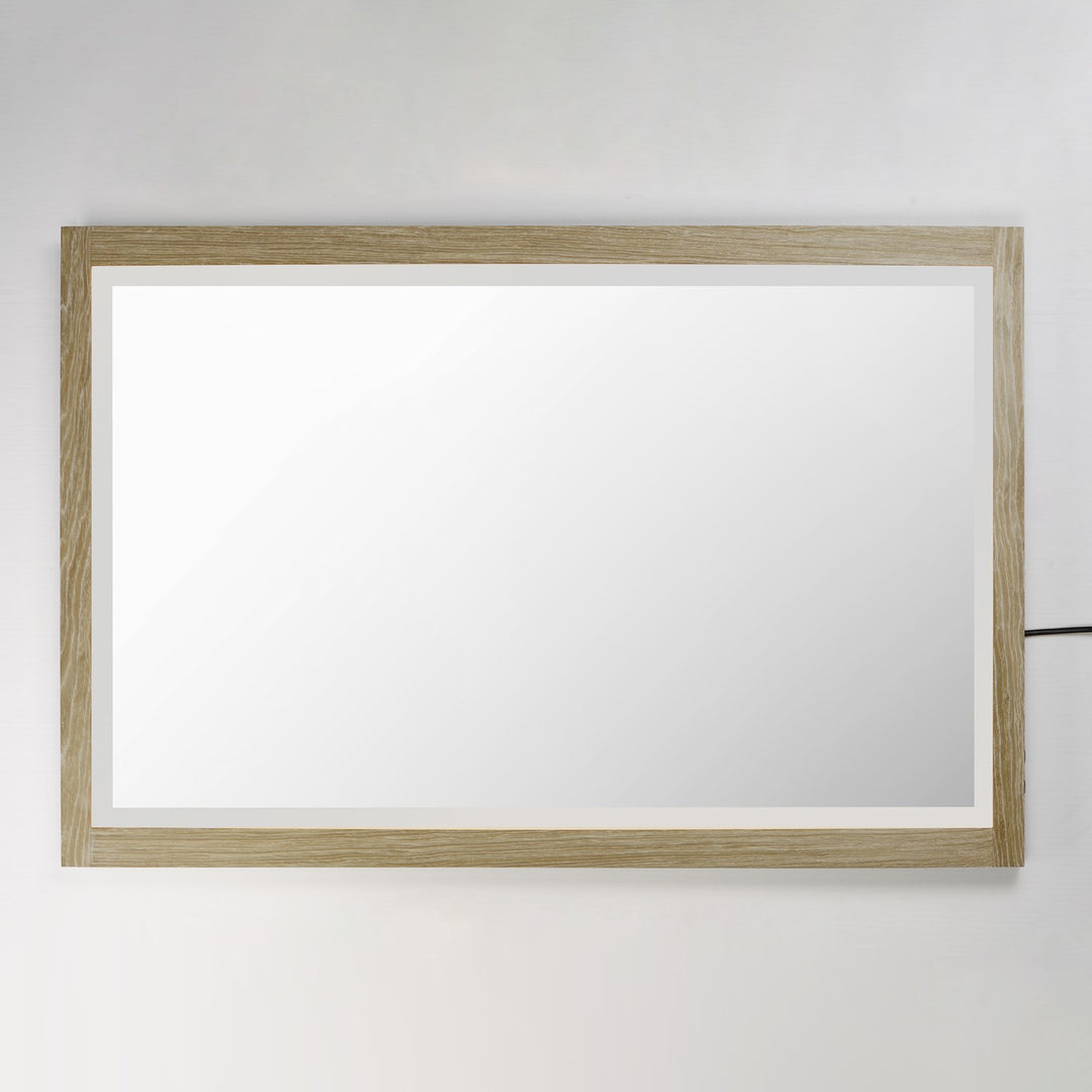 48"X32" Oak Framed Led Mirror