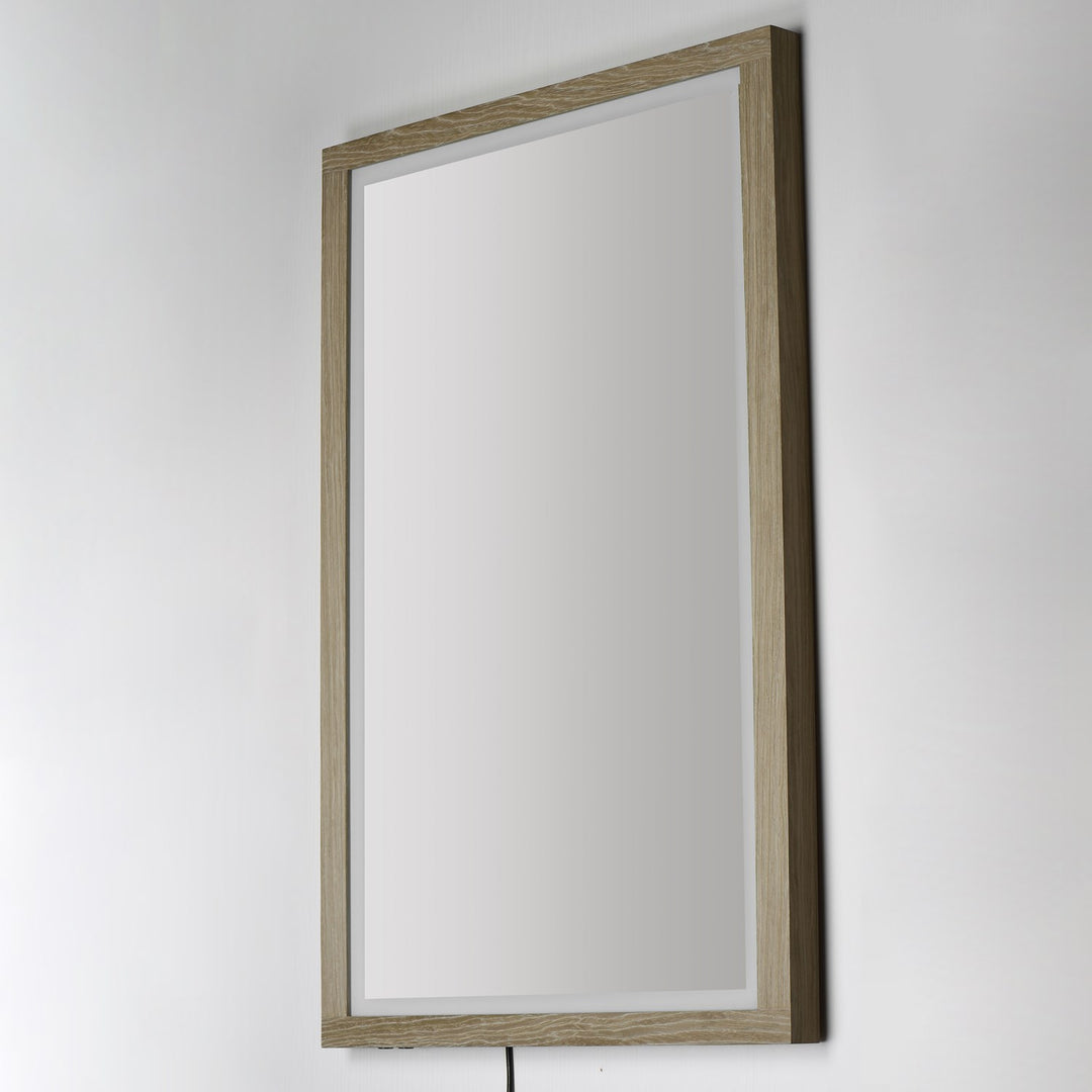 48"X32" Oak Framed Led Mirror