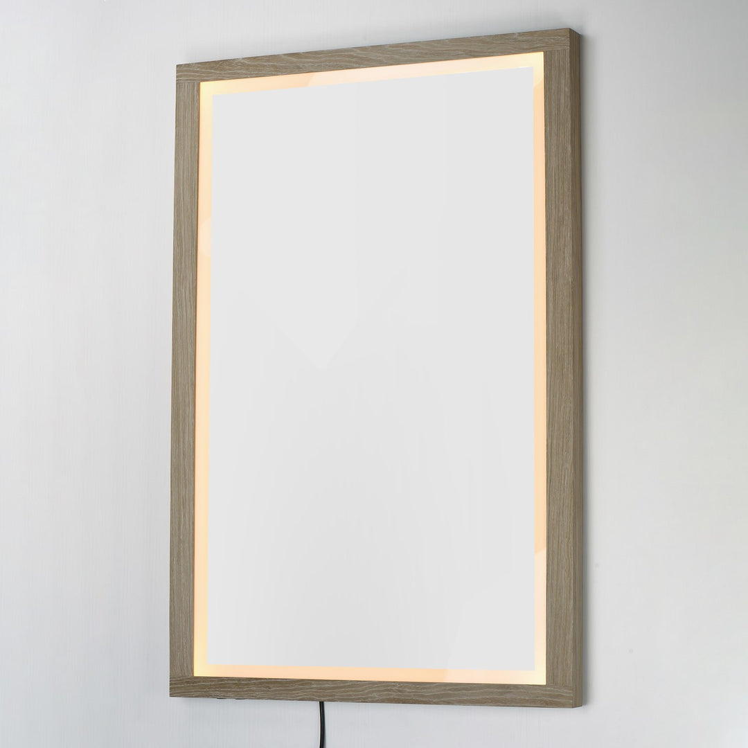 48"X32" Oak Framed Led Mirror