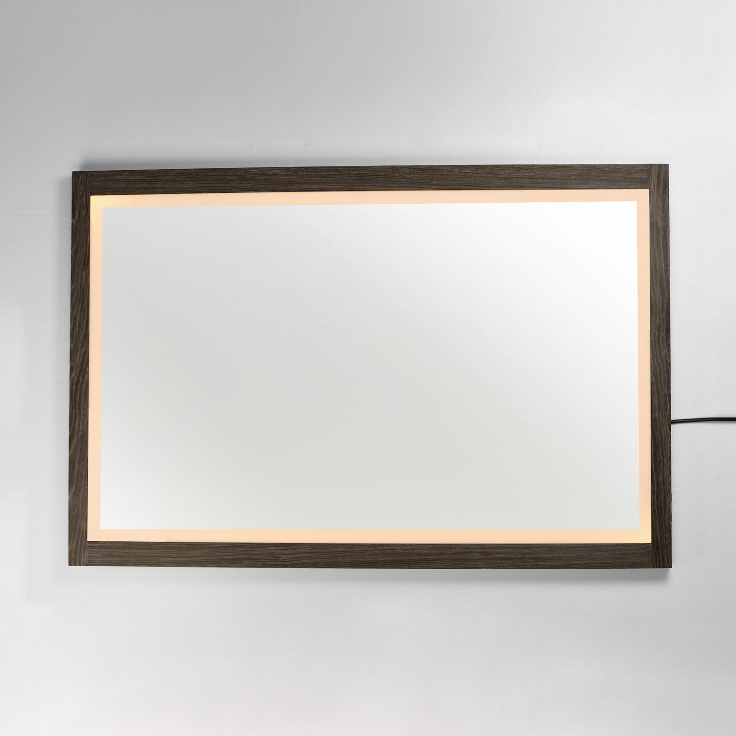 48"X32" Walnut Framed Led Mirror