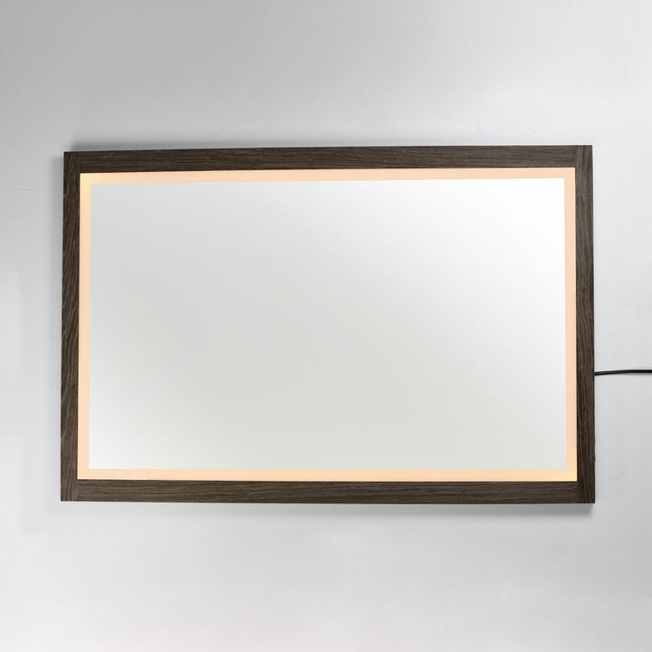 48"X32" Walnut Framed Led Mirror