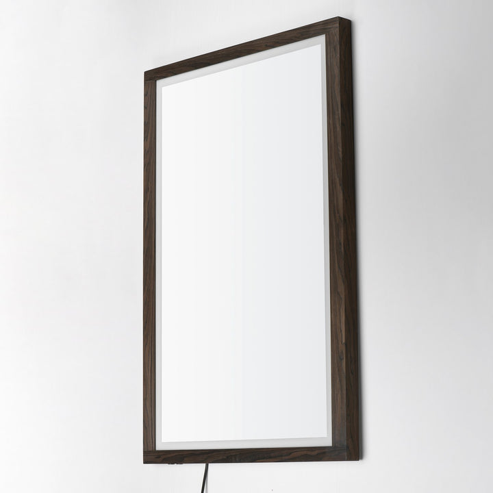 48"X32" Walnut Framed Led Mirror