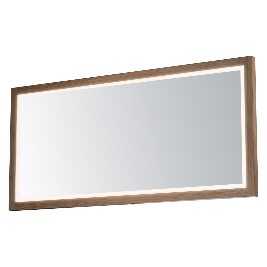 68"X32" Oak Framed Led Mirror