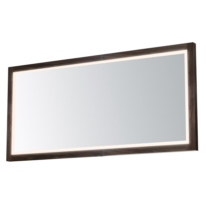 68"X32" Walnut Framed Led Mirror