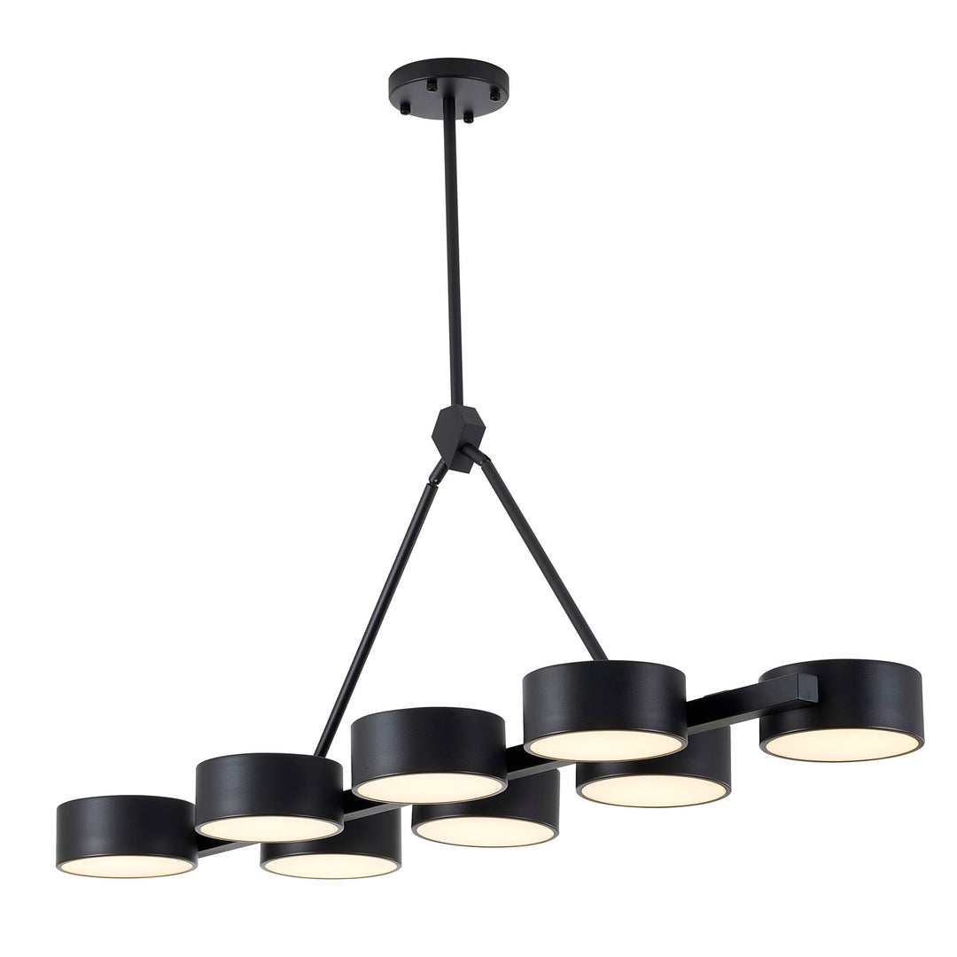 8-Light Black Led Chandelier With Accent Shades by Bethel
