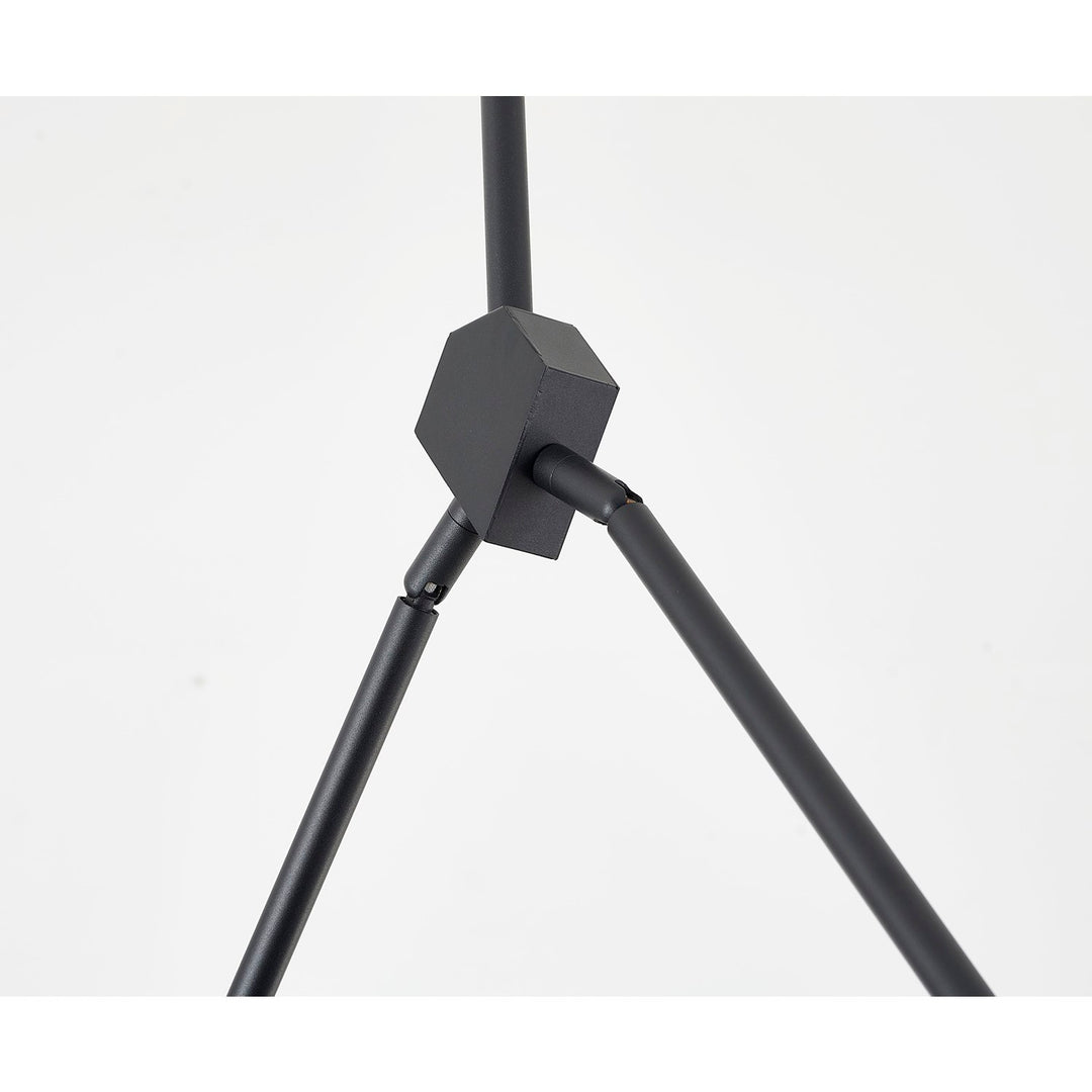 8-Light Black Led Chandelier With Accent Shades