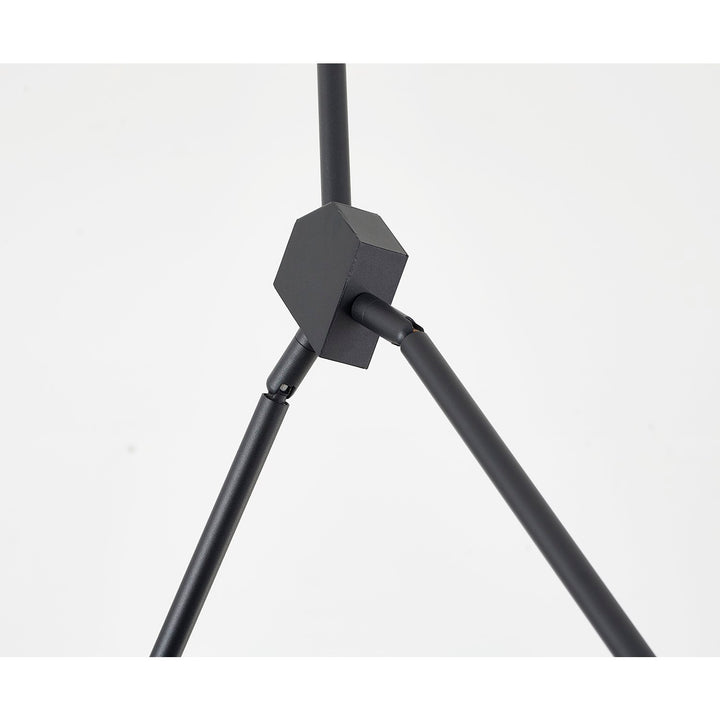 8-Light Black Led Chandelier With Accent Shades