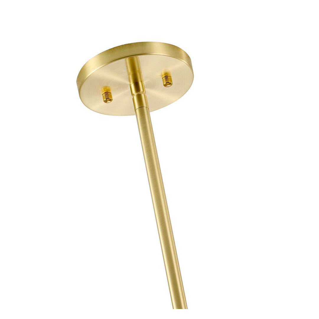 8-Light Satin Brass Pendant Lighting With White Frosted Glass Shades