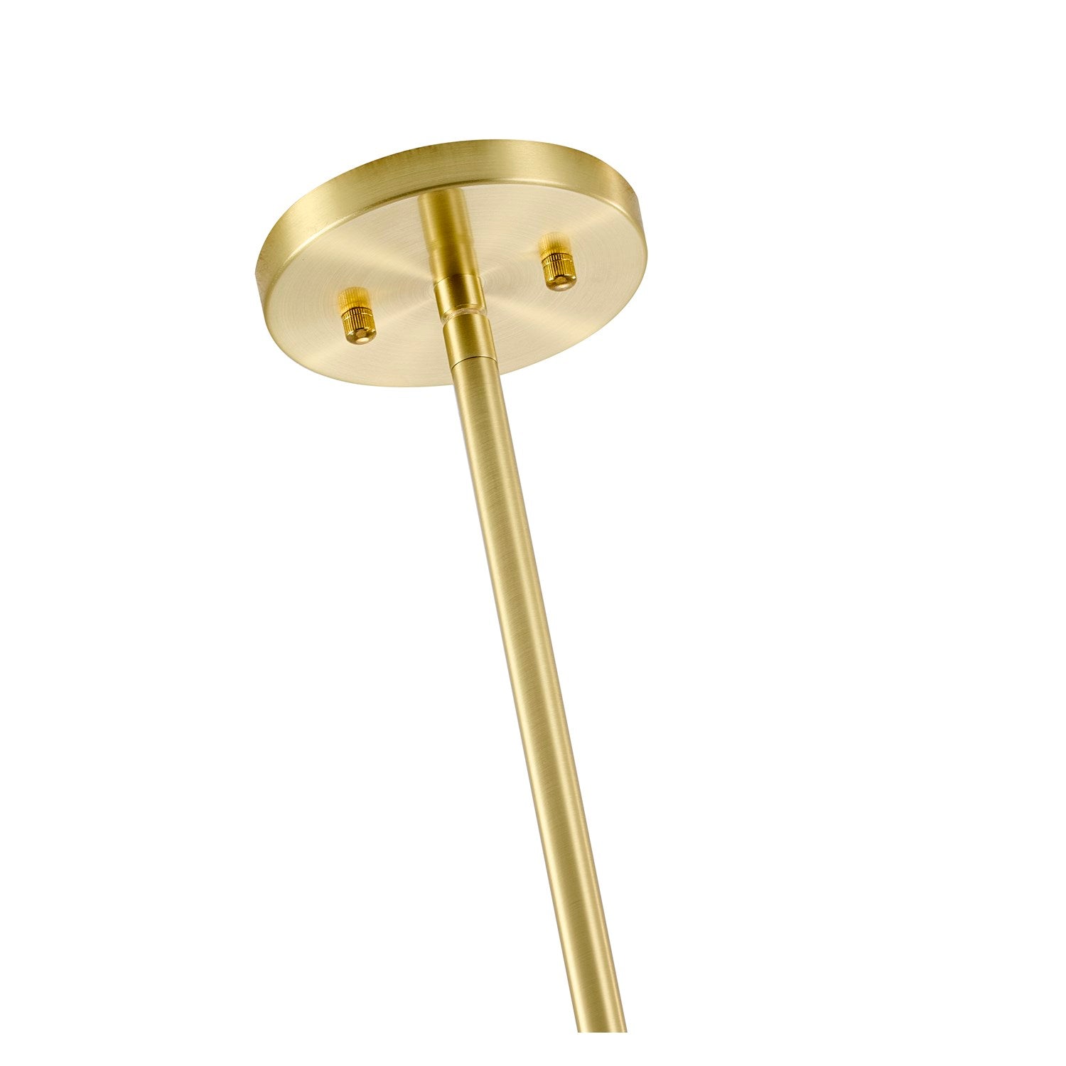 8-Light Satin Brass Pendant Lighting With White Frosted Glass Shades