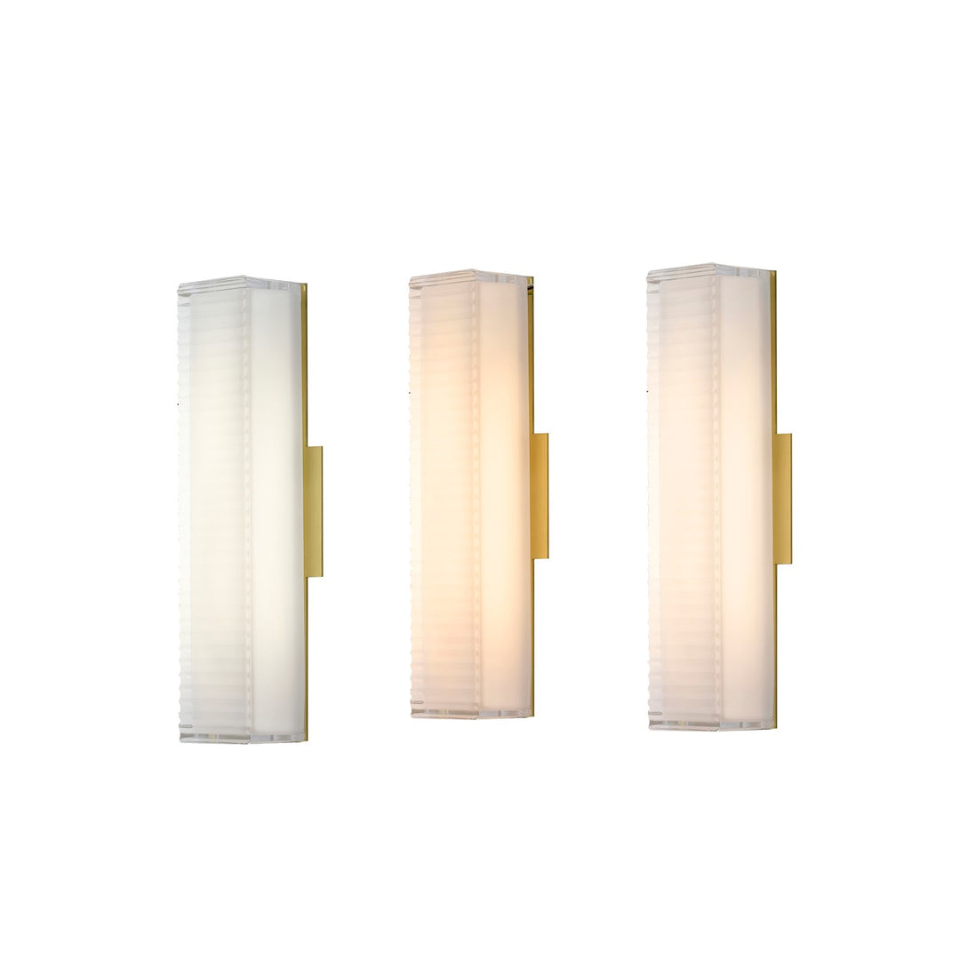 1-Light Matte Brass Led Wall Sconce With A Clear Frosted Glass Shade