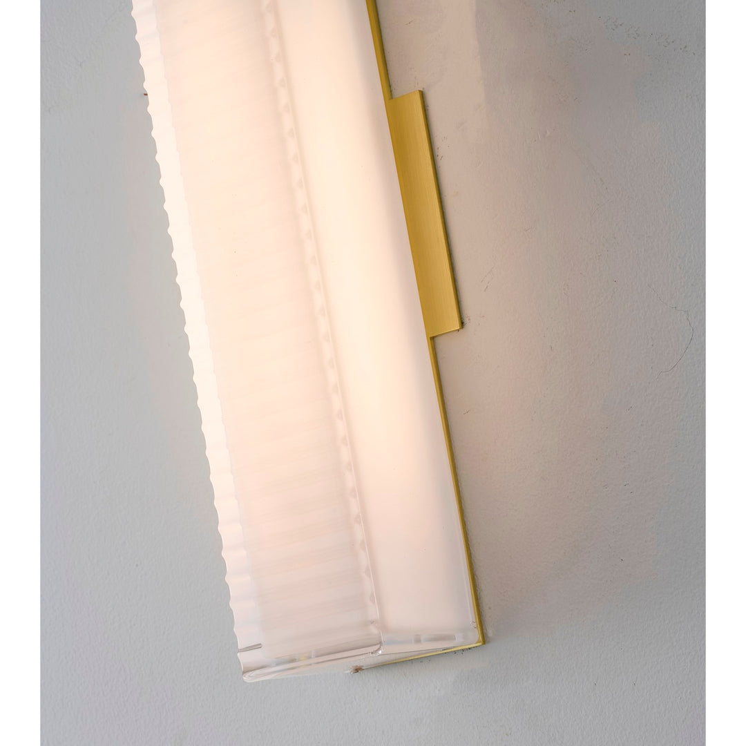 1-Light Matte Brass Led Wall Sconce With A Clear Frosted Glass Shade
