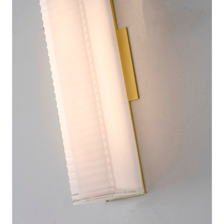 1-Light Matte Brass Led Wall Sconce With A Clear Frosted Glass Shade