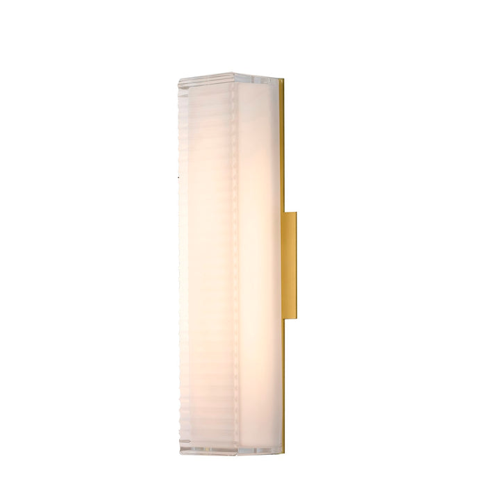 1-Light Matte Brass Led Wall Sconce With A Clear Frosted Glass Shade