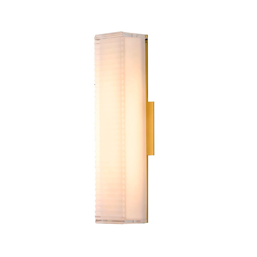 1-Light Matte Brass Led Wall Sconce With A Clear Frosted Glass Shade