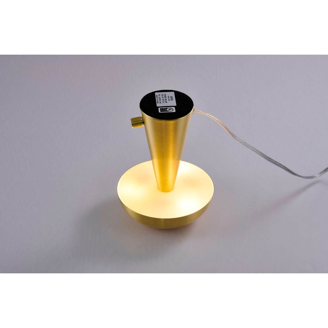 1-Light Satin Brass Table Lamp With A Satin Brass Metal Shade