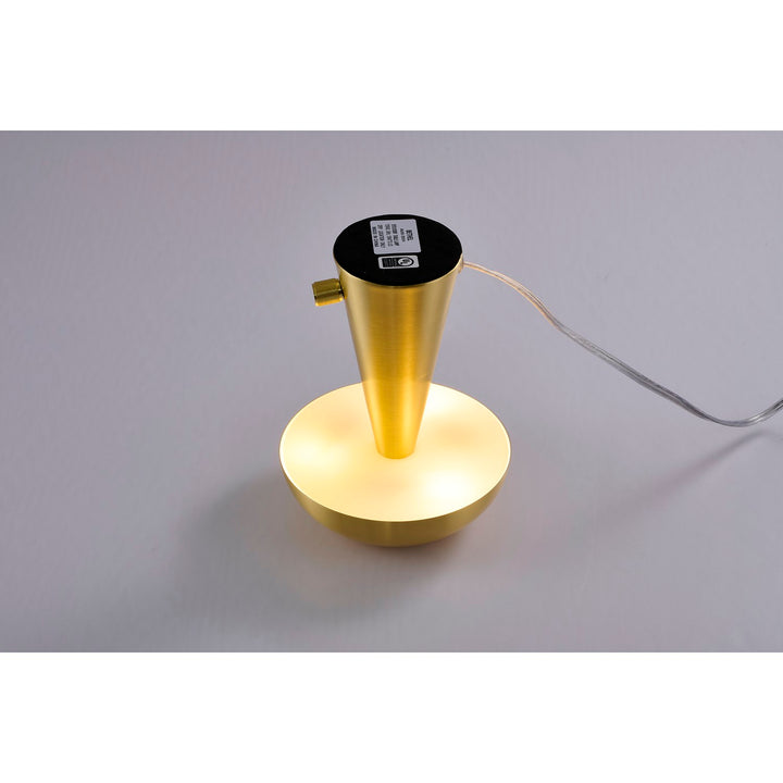 1-Light Satin Brass Table Lamp With A Satin Brass Metal Shade