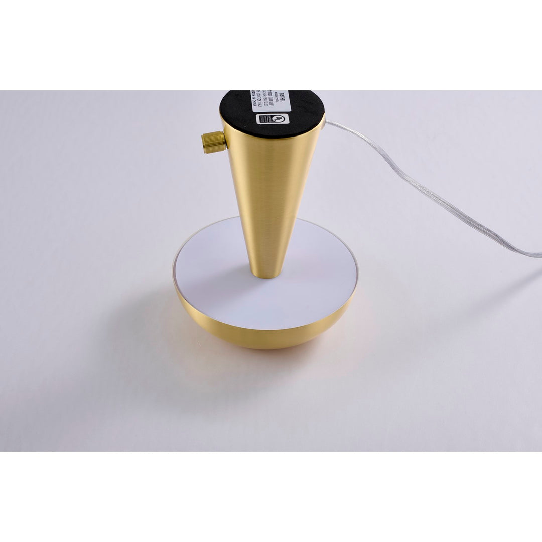 1-Light Satin Brass Table Lamp With A Satin Brass Metal Shade