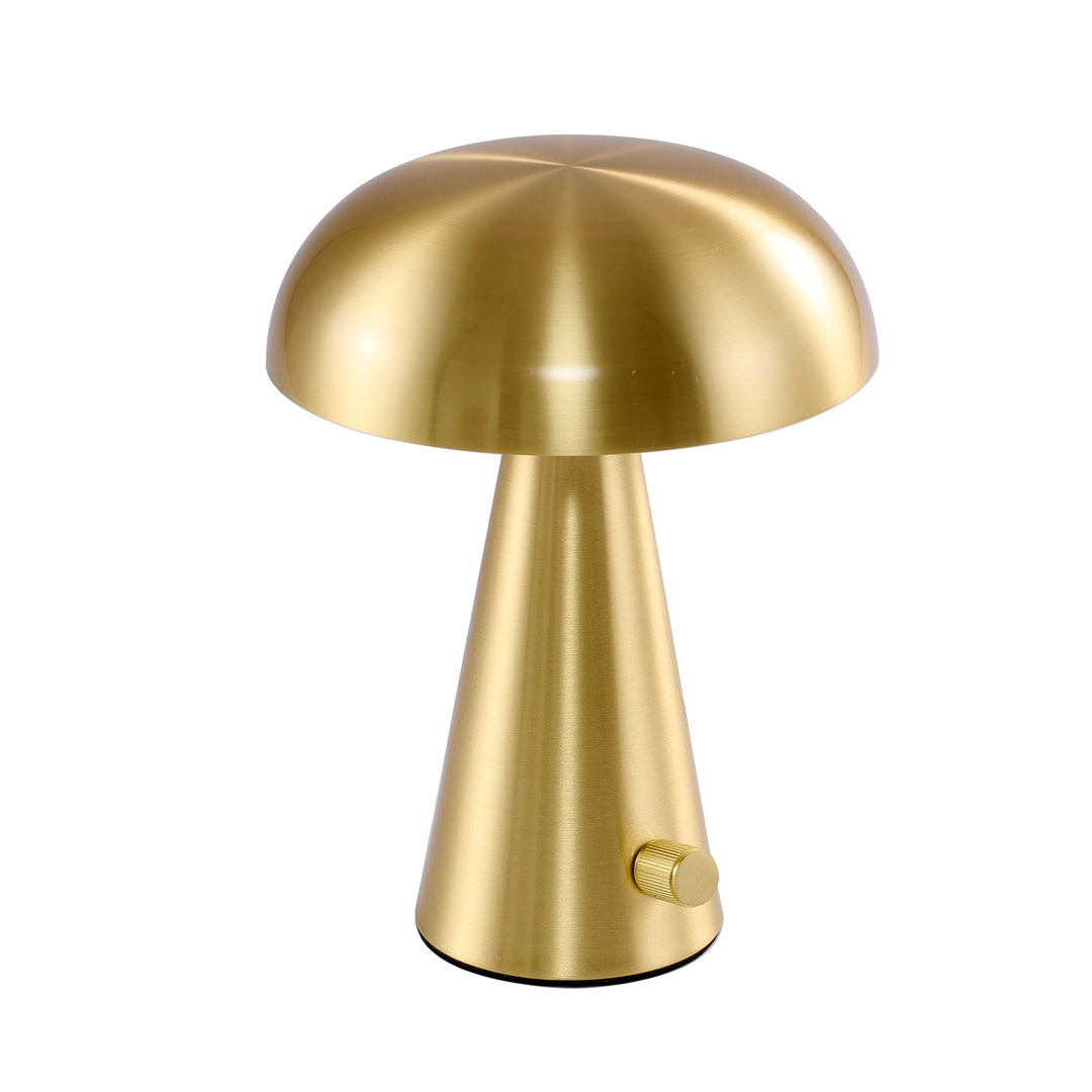 1-Light Satin Brass Table Lamp With A Satin Brass Metal Shade