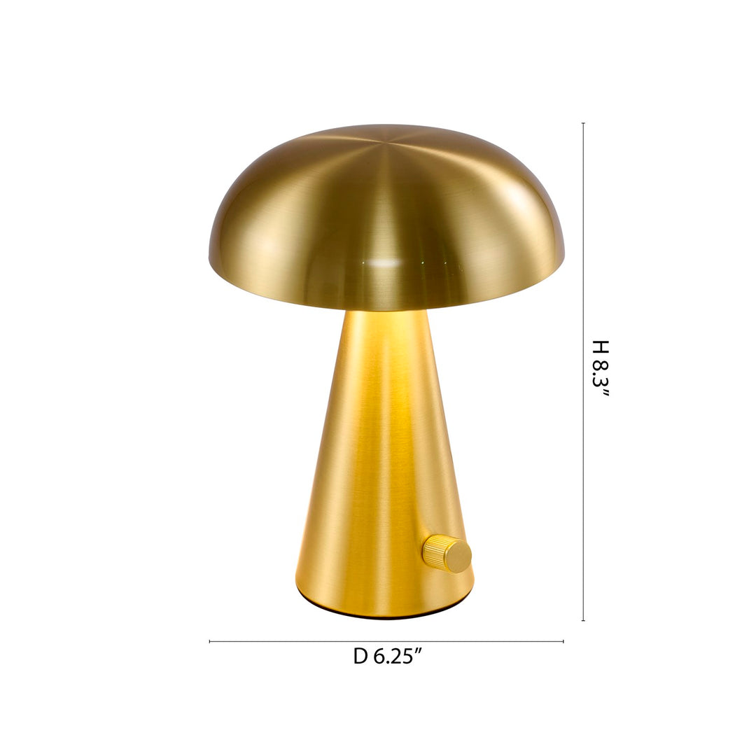 1-Light Satin Brass Table Lamp With A Satin Brass Metal Shade