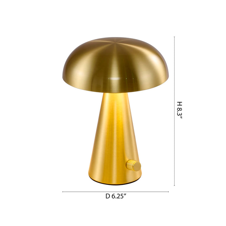 1-Light Satin Brass Table Lamp With A Satin Brass Metal Shade