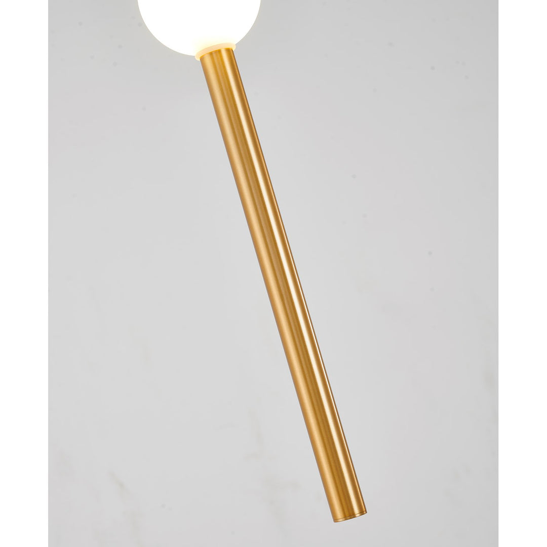 1-Light Gold Led Pendant With A White Glass Shade