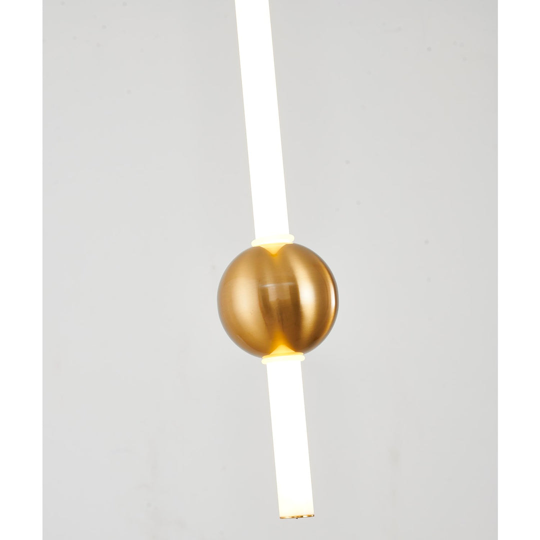 1-Light Gold Led Pendant With A White Glass Shade