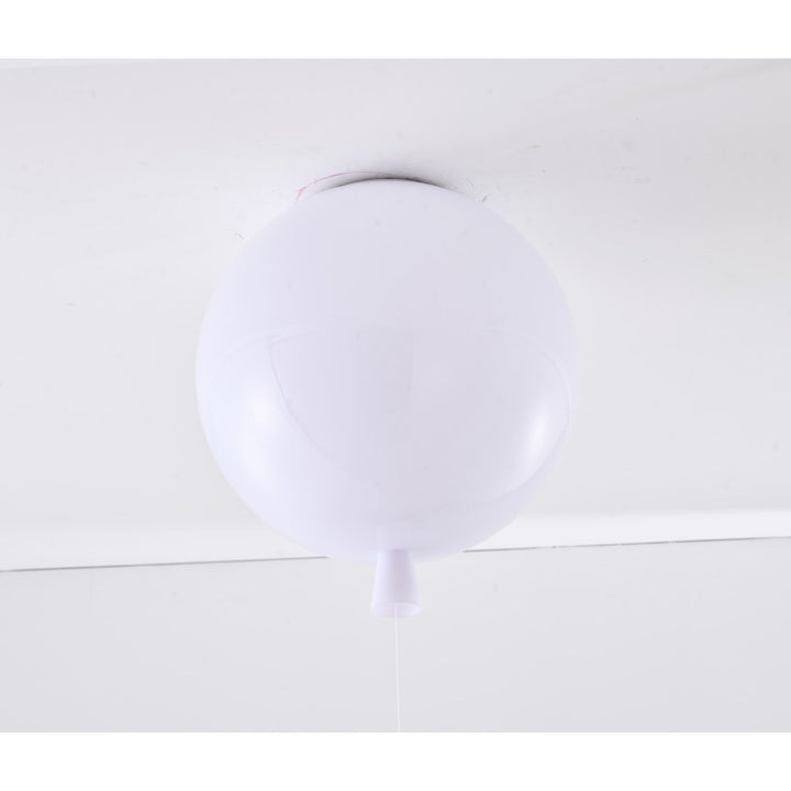 1-Light White Acrylic Semi Flush Mount In A Balloon Shape