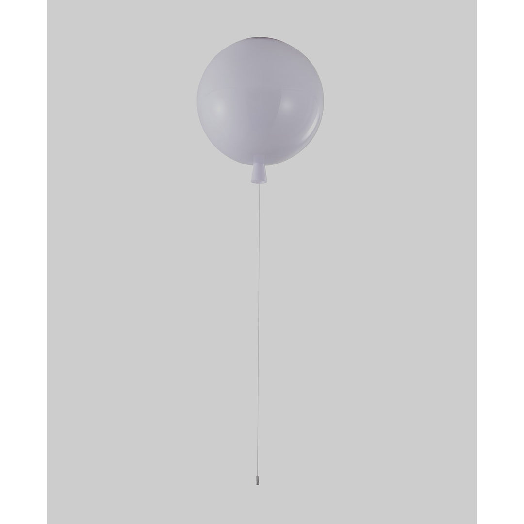 1-Light White Acrylic Semi Flush Mount In A Balloon Shape
