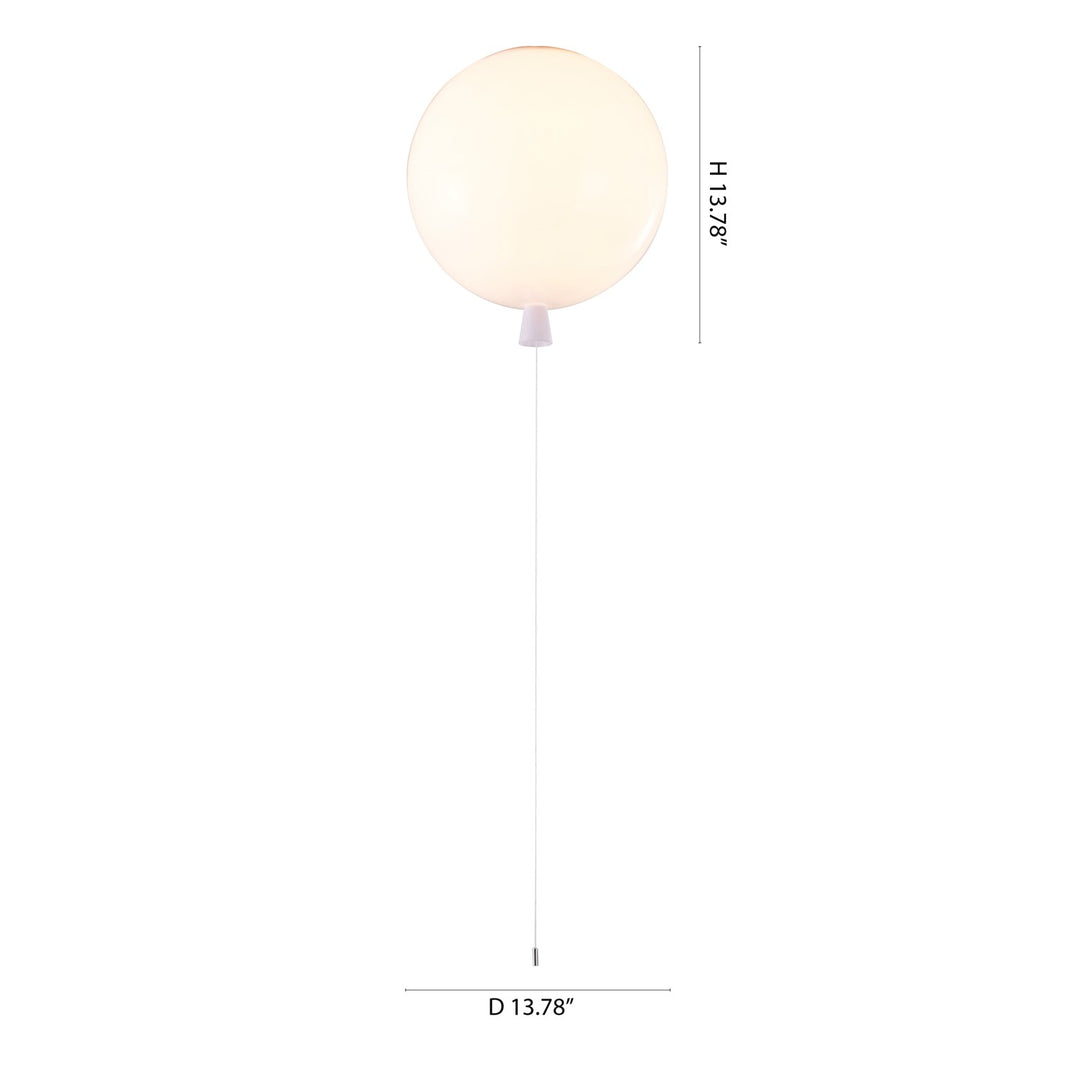 1-Light White Acrylic Semi Flush Mount In A Balloon Shape