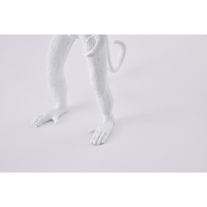 1-Light White Standing Resin Monkey Table Lamp