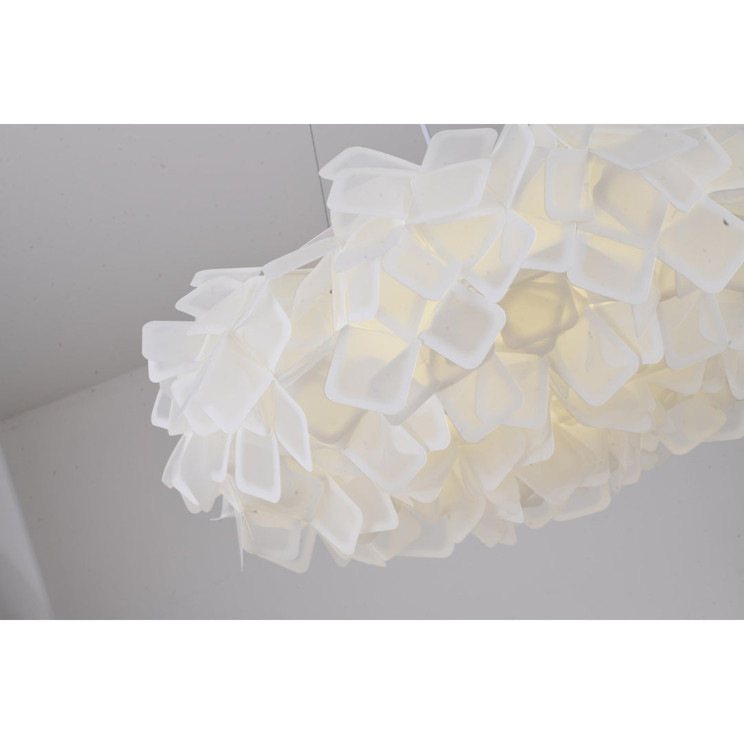 1-Light White Led Chandelier With A White Acrylic Shade