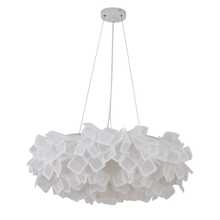 1-Light White Led Chandelier With A White Acrylic Shade