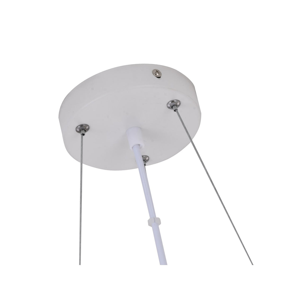 1-Light White Led Chandelier With A White Acrylic Shade