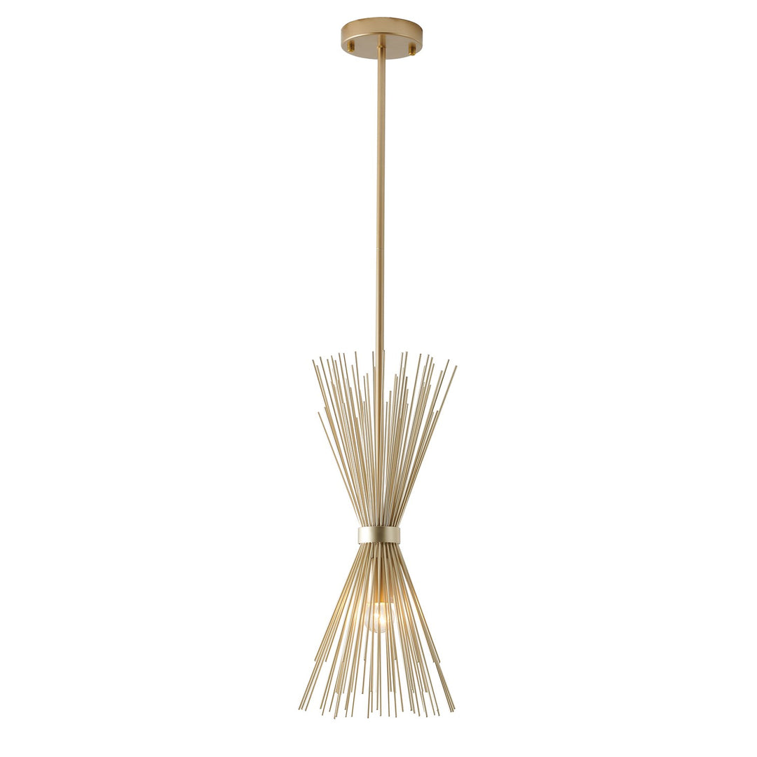 1-Light Gold Iron Pendant With A Spiked Cone Shade by Bethel