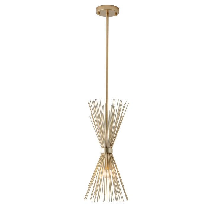 1-Light Gold Iron Pendant With A Spiked Cone Shade by Bethel
