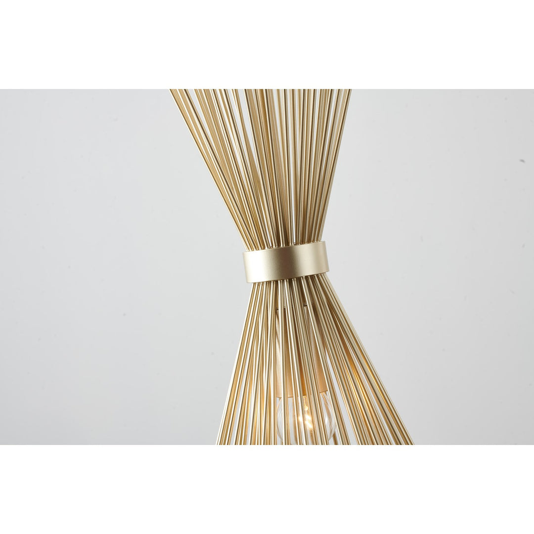 1-Light Gold Iron Pendant With A Spiked Cone Shade