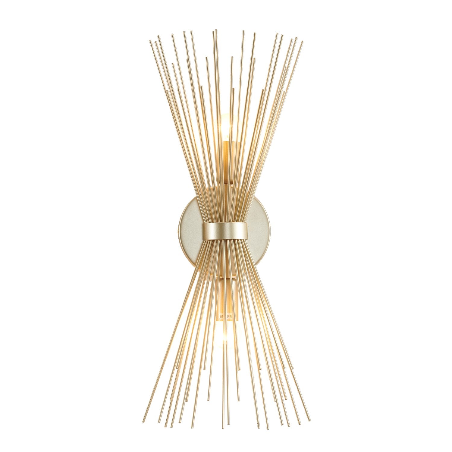 2-Light Gold Iron Spiked Cone Wall Sconce by Bethel