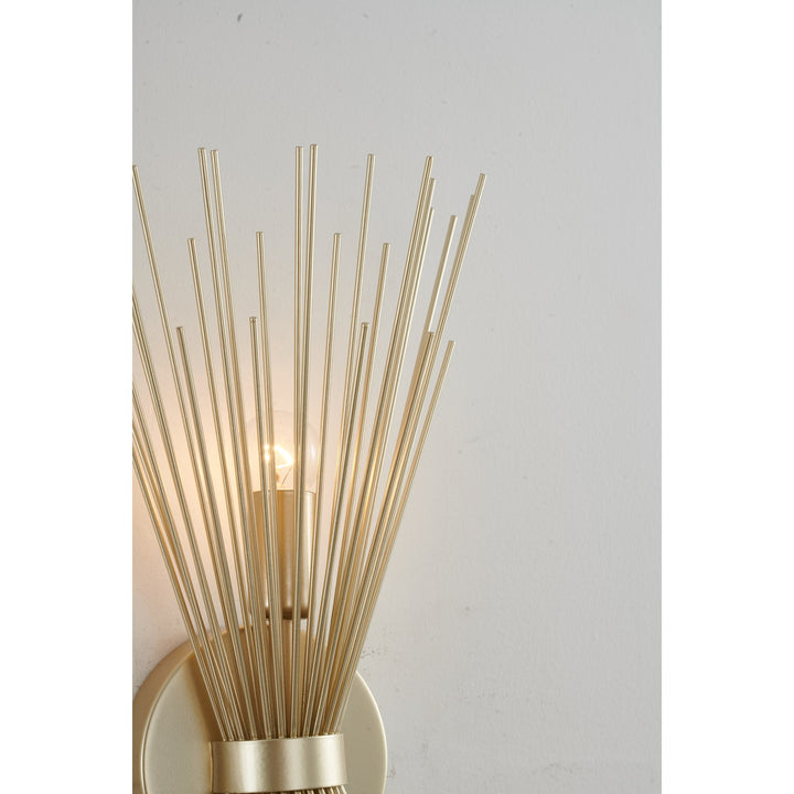 2-Light Gold Iron Spiked Cone Wall Sconce