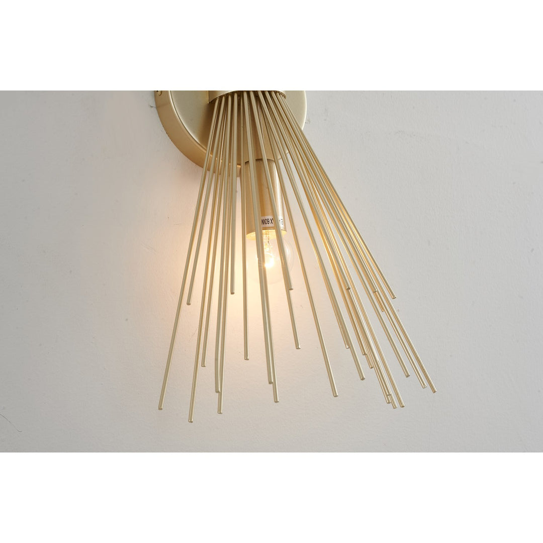 2-Light Gold Iron Spiked Cone Wall Sconce