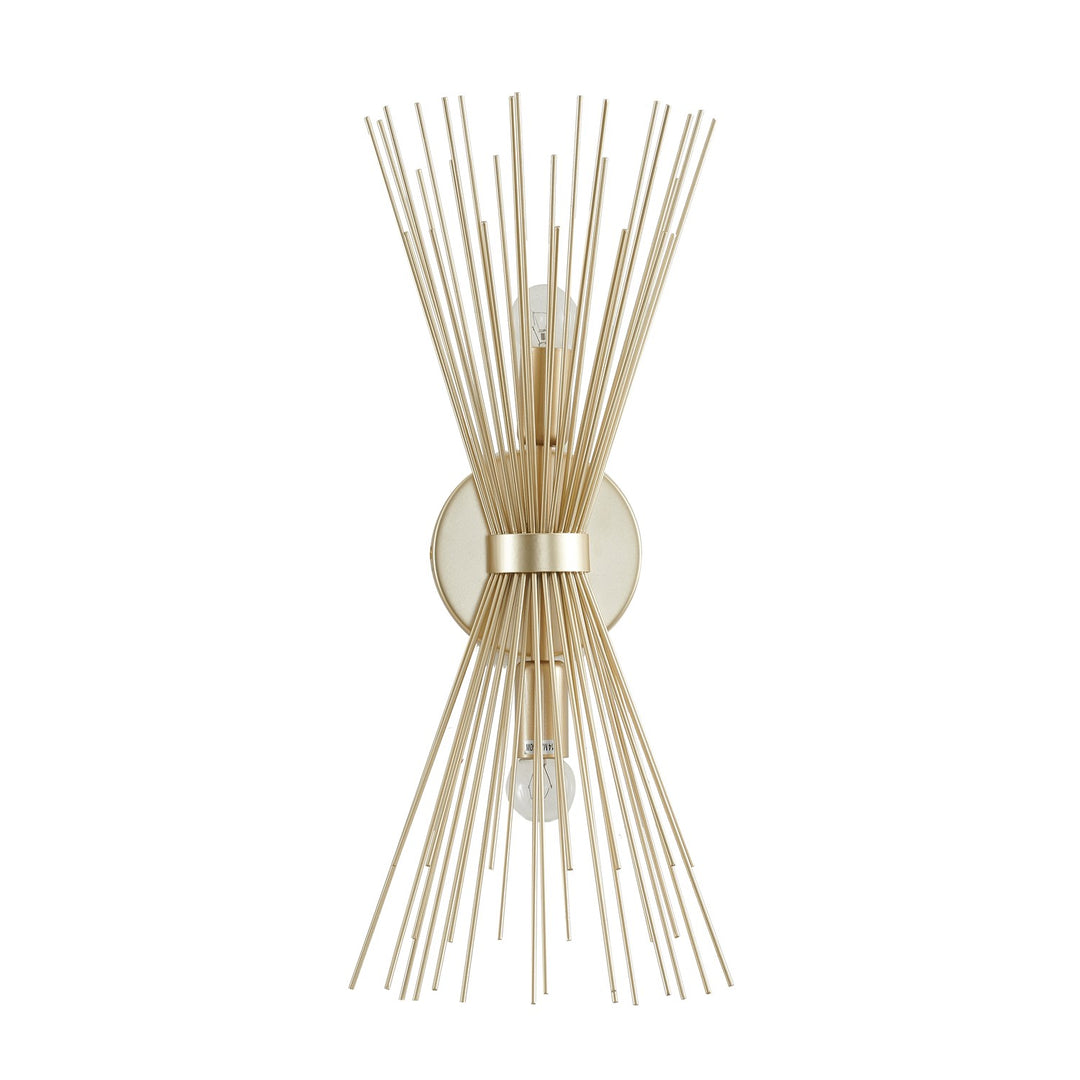2-Light Gold Iron Spiked Cone Wall Sconce