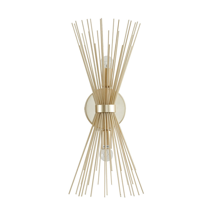 2-Light Gold Iron Spiked Cone Wall Sconce