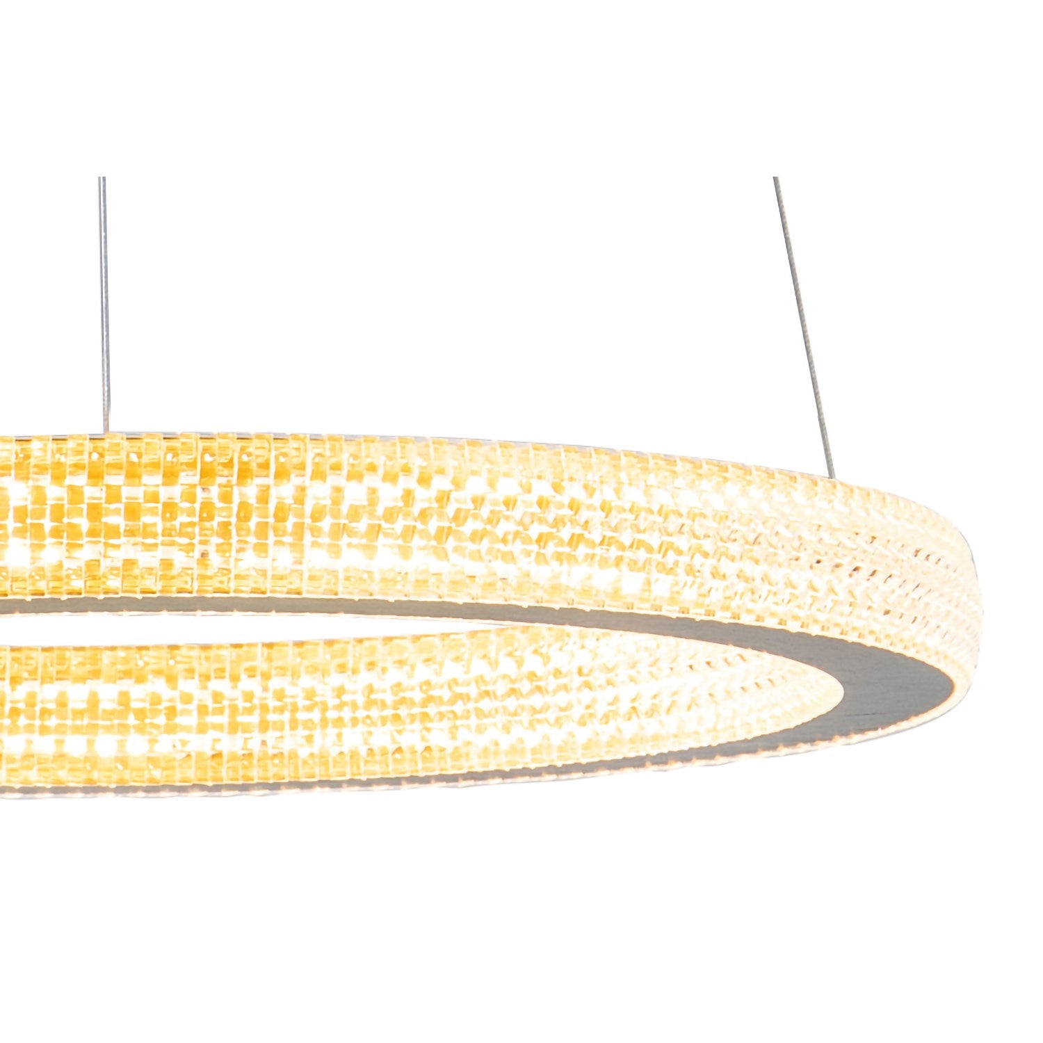 1-Light Sand Gold Led Chandelier With A Clear Acrylic Diffuser