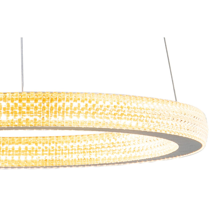 1-Light Sand Gold Led Chandelier With A Clear Acrylic Diffuser