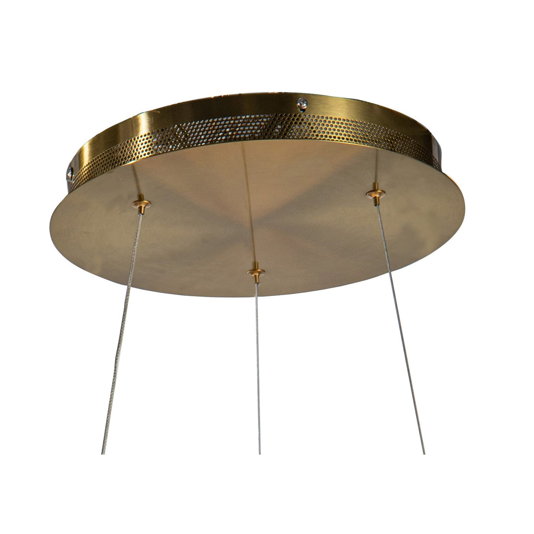 1-Light Sand Gold Led Chandelier With A Clear Acrylic Diffuser