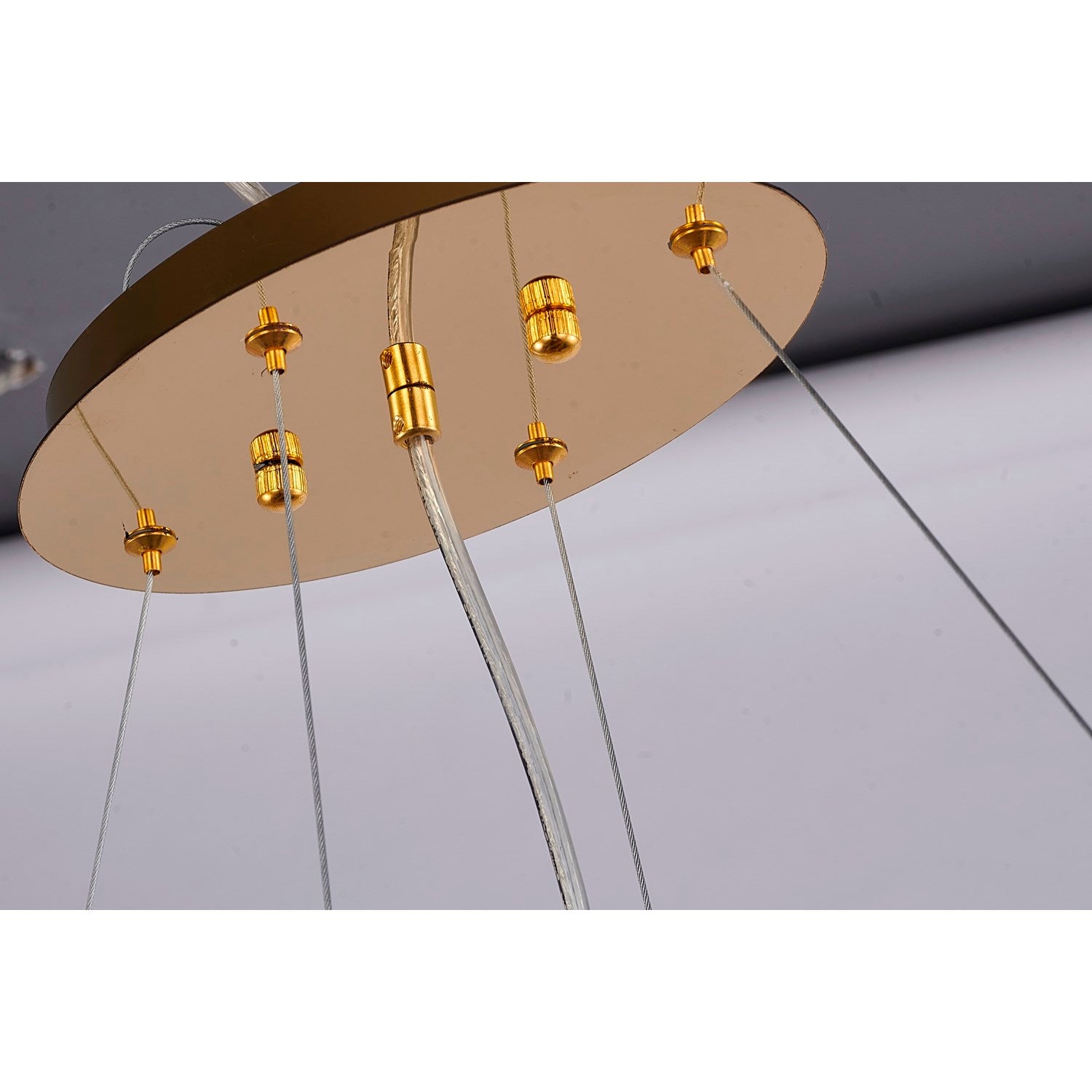 16-Light Gold Stainless Steel Chandelier With Clear Crystal Beads