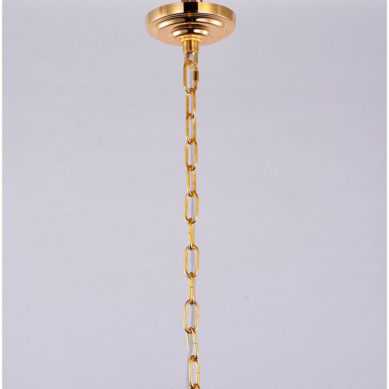 8-Light Gold Stainless Steel Chandelier With Clear Crystals