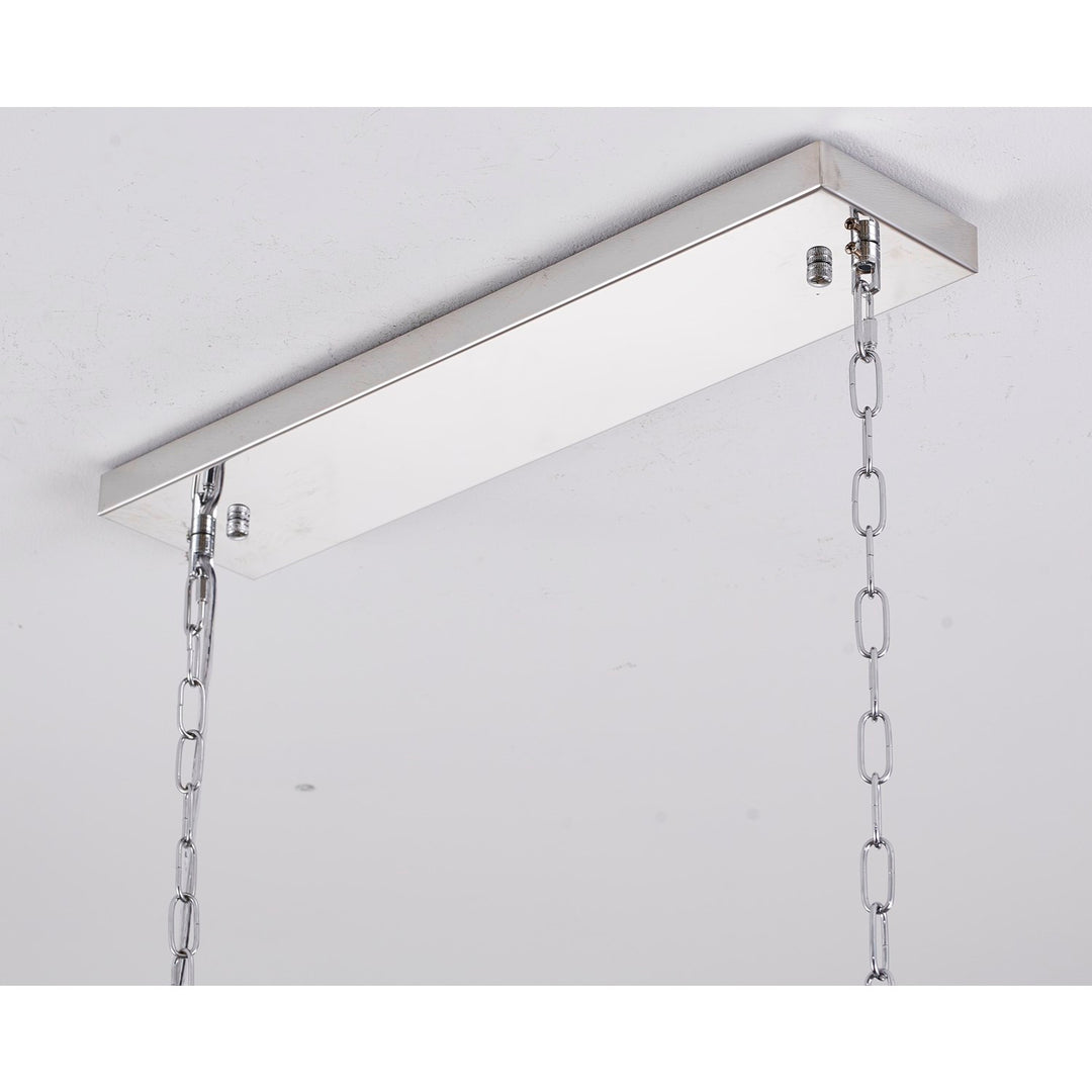 12-Light Black And Chrome Chandelier With Clear Hanging Crystals