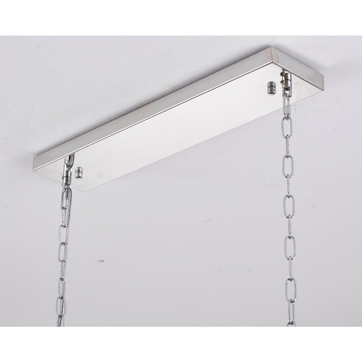 12-Light Black And Chrome Chandelier With Clear Hanging Crystals